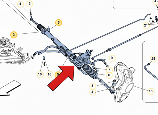 Ferrari 458 Speciale Aperta,GTB , 488 Pista Spider, F8 Steering Rack Rebuild Service 291133