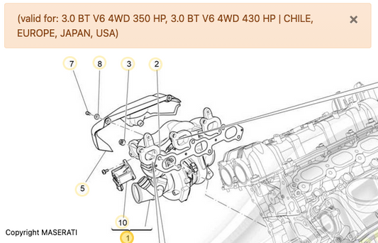 Maserati Turbocharger Rebuild Service – Part No. 837668 (Right-Hand Side)